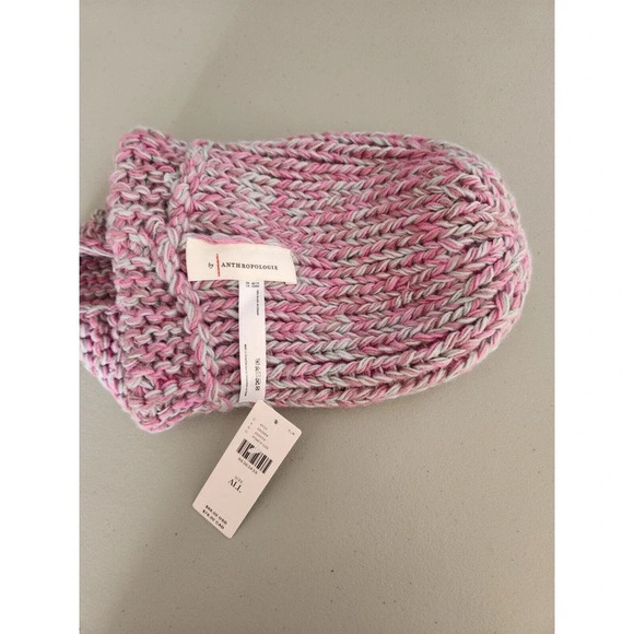 NWT By Anthropologie Pearl Knit Beanie Pink One Size - Picture 10 of 13